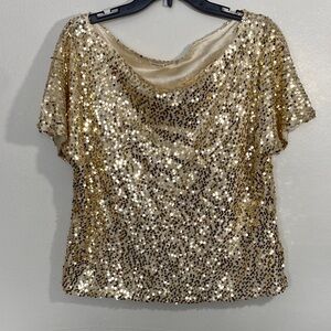 Shimmering Gold Sequin Blouse
